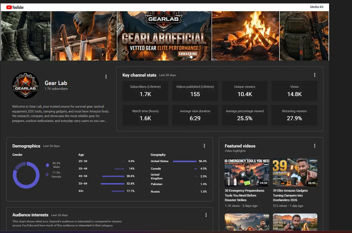 GearLab YouTube project screenshot